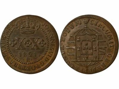 Brazil Joao VI - 20 Reis - 1821 R Rio
