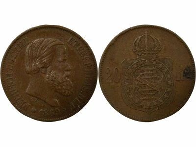Brazil Pedro II - 20 R�is - 1869 Brussels