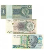 Brazil Set of 3 banknotes Libertad - 1980 to 1990