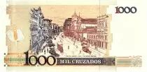 Brésil 1 Cruzado Novo sur 1000 Cruzados  - Machado de Assis, Vue de Rio - 1989