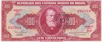 Brésil 10 Centavos sur 100 Cruzeiros - Dom Pedro II - ND (1966-1967) - Série 661A - P.185a