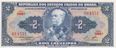 Br�sil 2 Cruzeiros - Duque De Caxias - ND (1954) - S�rie 1068 - P.151b