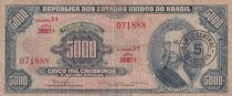 Brésil 5 Cruzeiros novos sur 5000 Cruzeiros - Tiradentes - ND (1966-1967) - Série 2097 - P.188b