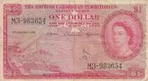 Britische Karibik 1 Dollar - Elisabeth II - Serial M-3 - 1959 - P.7c