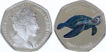 British Overseas Territories 50 Pence Green Turtle - 2019 Colorized