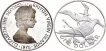 British Virgin Islands 1 Dollar,  Elizabeth II - Frigatebird - 1975 - Silver - Proof