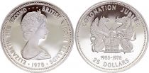 British Virgin Islands 25 Dollars,  Coronation Jubilee  - 1978 PROOF