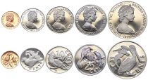 British Virgin Islands Set of 5 coins - 1 cent to 50 cents - 1975 - Proof