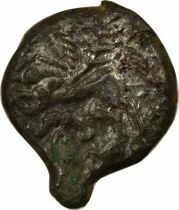 Bronze, Class III, with Helmeted Head - 50 / 40 BC