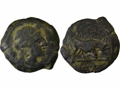 Bronze with Bull, Palm - 130 / 121 BC