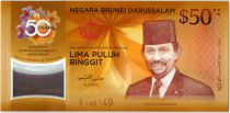 Brunéi Darussalam 50 Ringgit J.A.H. Bolkiah - 50 ans Parité avec Singapour 2017 Polymer