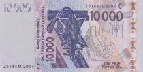 Burkina Faso 10000 Francs - Masque - Oiseaux - 2025 - Série C