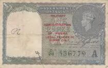 Burma 1 Rupee - Georges VI - Serial A - 1947