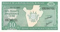 Burundi 10 Francs Carte du Burundi