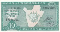 Burundi 10 Francs Map - 2005
