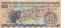 Burundi 100 Francs - Overprint Burundi - 1960 (1964)