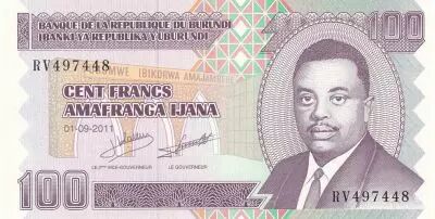 Burundi 100 Francs - Prince Rwagasore - Construction de maison - 01-09-2011 - S�rie RV