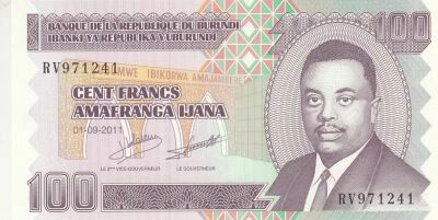 Burundi 100 Francs - Prince Rwagasore - Construction de maison - 01-09-2011 - S�rie RV
