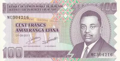 Burundi 100 Francs - Prince Rwagasore - Construction de maison - 2011 - NEUF - P.44b