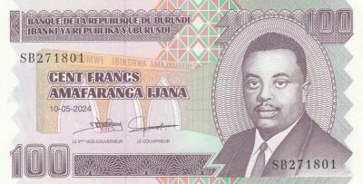Burundi 100 Francs - Prince Rwagasore - House construction - 2024 - SB series