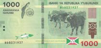 Burundi 1000 Francs - Cows - Map of Burundi - 2021 - Serial BD - P.NEW