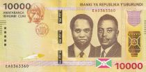 Burundi 10000 Francs - Présidents, hippopotame - Carte du Burundi - 2015 - P.54