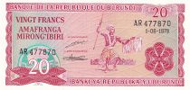 Burundi 20 Francs  - Guerrier - 1979 - Série AR - P.27a