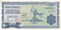 Burundi 20 Francs - ND (1973) - Replacement - P.21b