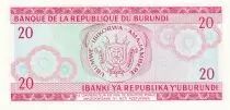 Burundi 20 Francs 1977 - Warrior - Epreuve, Proof dat&eacute;e 6-12-1976 - Serial A 000000