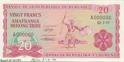 Burundi 20 Francs Warrior