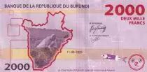 Burundi 2000 Francs - Ananas - Carte du Burundi - 2023 - Série CL