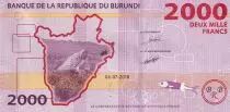 Burundi 2000 Francs - Pineapple - Burundi map - 2018 - Serial CG - P.52b