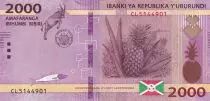 Burundi 2000 Francs - Pineapple - Burundi map - 2023 - Serial CL