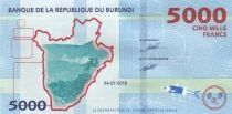 Burundi 5,000 Francs - Dancers - Map of Burundi - 2018 - DJ Series