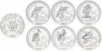 Burundi 5 francs Set of 6 Birds coins - 2014 - AU