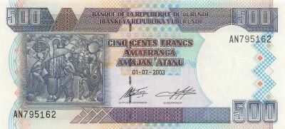 Burundi 500 Francs - 01-07-2003 - P.38c
