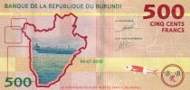 Burundi 500 Francs - Café - Crocodile - 2018 - Série AE - P.50b