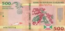 Burundi 500 Francs - Coffee - Crocodile - 2018 - Serial AE - P.50b