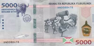 Burundi 5000 Francs - Dancers - Map of Burundi - 2018 - Serial DH - P.53b