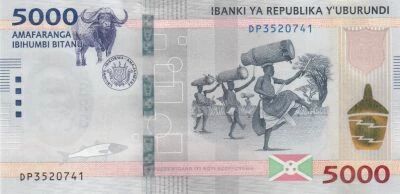 Burundi 5000 Francs - Danseurs - Carte du Burundi - 2022 - S�rie DP