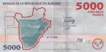 Burundi 5000 Francs - Danseurs - Carte du Burundi - 2022 - Série DP