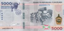 Burundi 5000 Francs - Danseurs - Carte du Burundi - 2022
