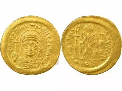 Byzance Justinian I - Gold Solidus, Facing Bust - 545 / 565 Constantinople