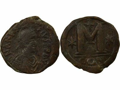 Byzantine Empire Anastasius - Follis, 3rd Period - 510 / 518 Constantinople