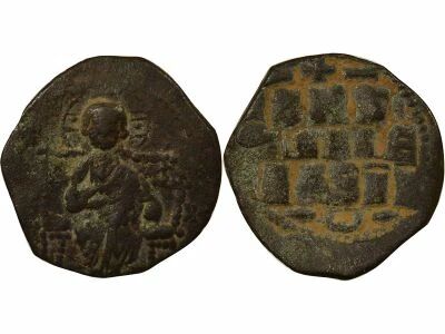 Byzantine Empire Follis, Anonymous, Class D - 1050 / 1060 Constantinople