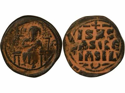Byzantine Empire Follis, Anonymous, Class D - 1050 / 1060 Constantinople