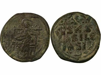 Byzantine Empire Follis, Anonymous, Class D - 1050 / 1060 Constantinople