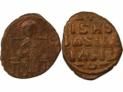 Byzantine Empire Follis, Anonymous, Class D - 1050 / 1060 Constantinople