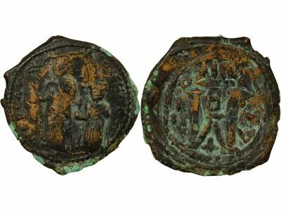 Byzantine Empire Heraclius & Heraclius Constantine - Follis, Class II - Year 3 (612 / 613) Nicomedia