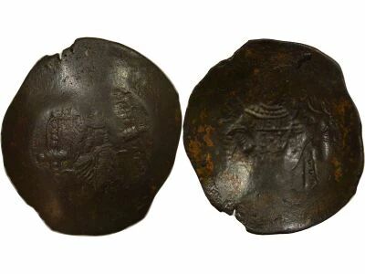 Byzantine Empire Isaac II - Aspron Trachy - 1185 / 1195 Constantinople
